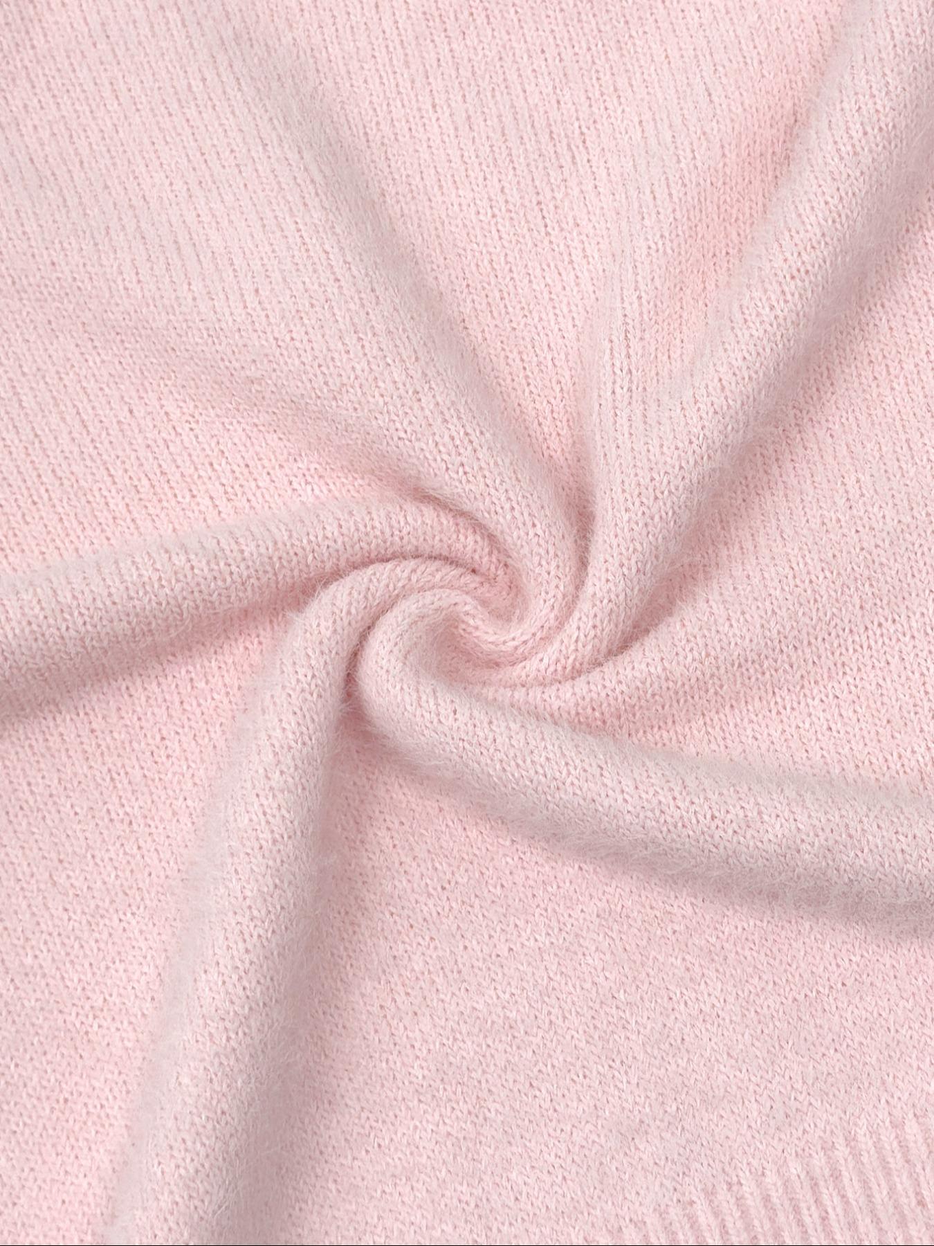 Women's Plush One-Shoulder Knit Top, Knitwear, Soft Pullover Sweater, Warm Autumn Winter Loose Fit Long Sleeve, Elegant Sweet Style