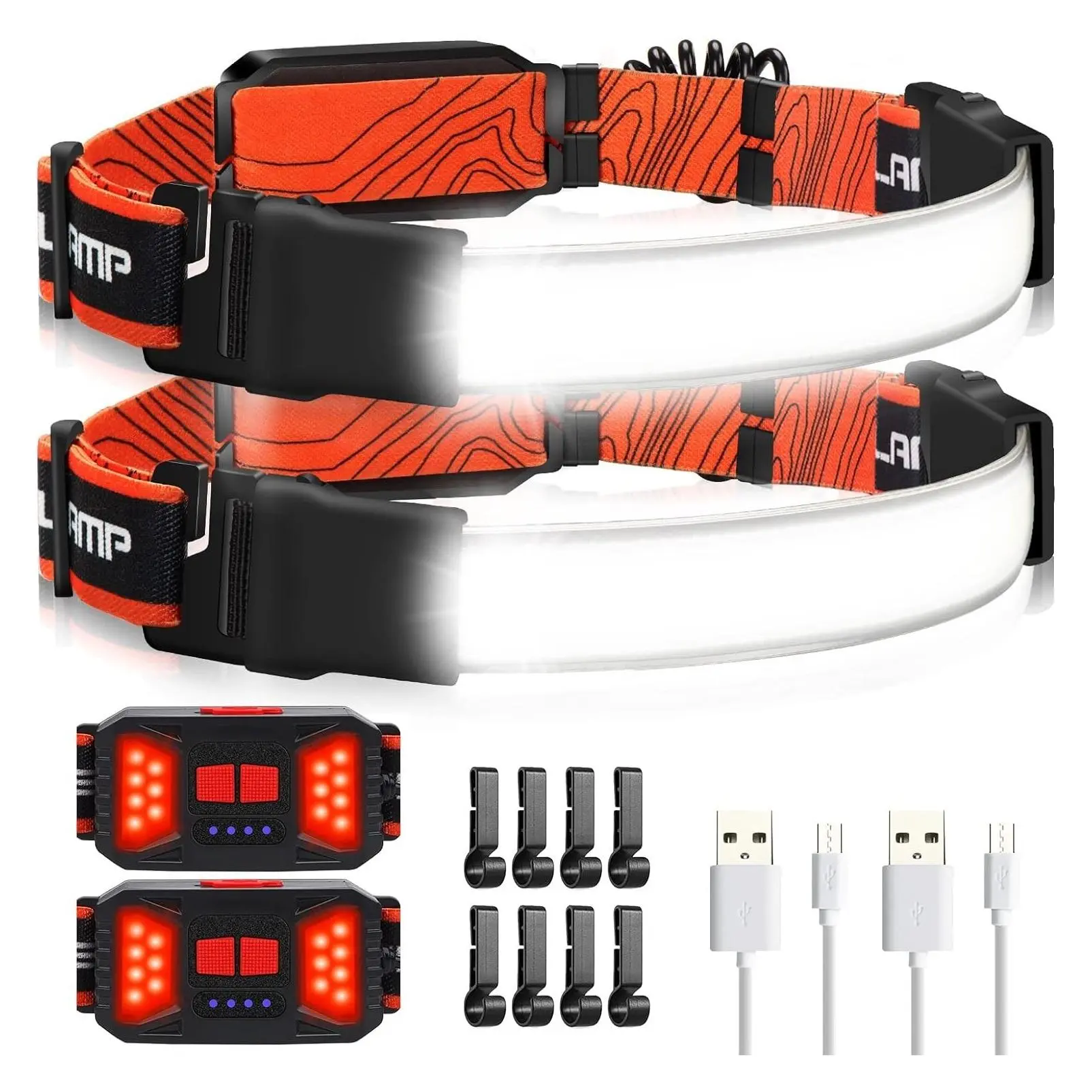 Rechargeable LED Headlamp 2 Pack, 1000LM 230° Wide Beam HeadlampGift