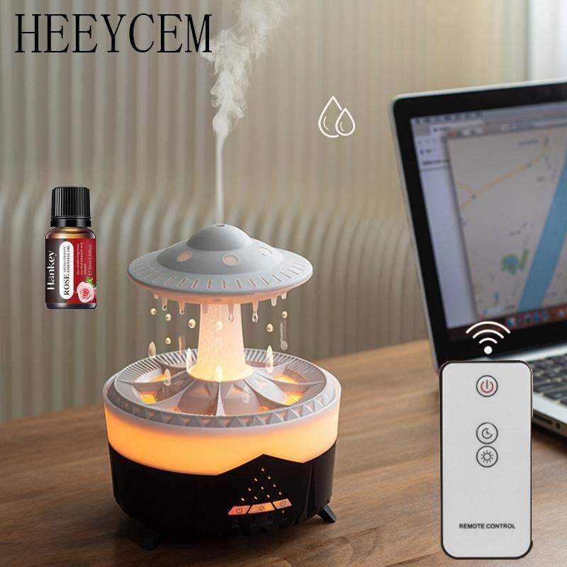 1 piece of raindrop night light aromatherapy machine, colorful atmosphere decorative light, raindrop table lamp diffuser, Fragrance Aroma Humidifier, remote control, atomization mode, timer design, suitable for home living room bedroom, office desktop
