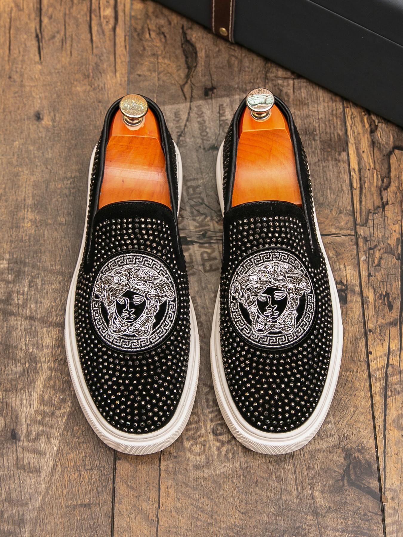 Men's Fashion Trendy Shoes, High-Quality PU Leather, Rubber Sole, All Seasons, Business Casual, Night Club, Driving, Slip-On Loafers