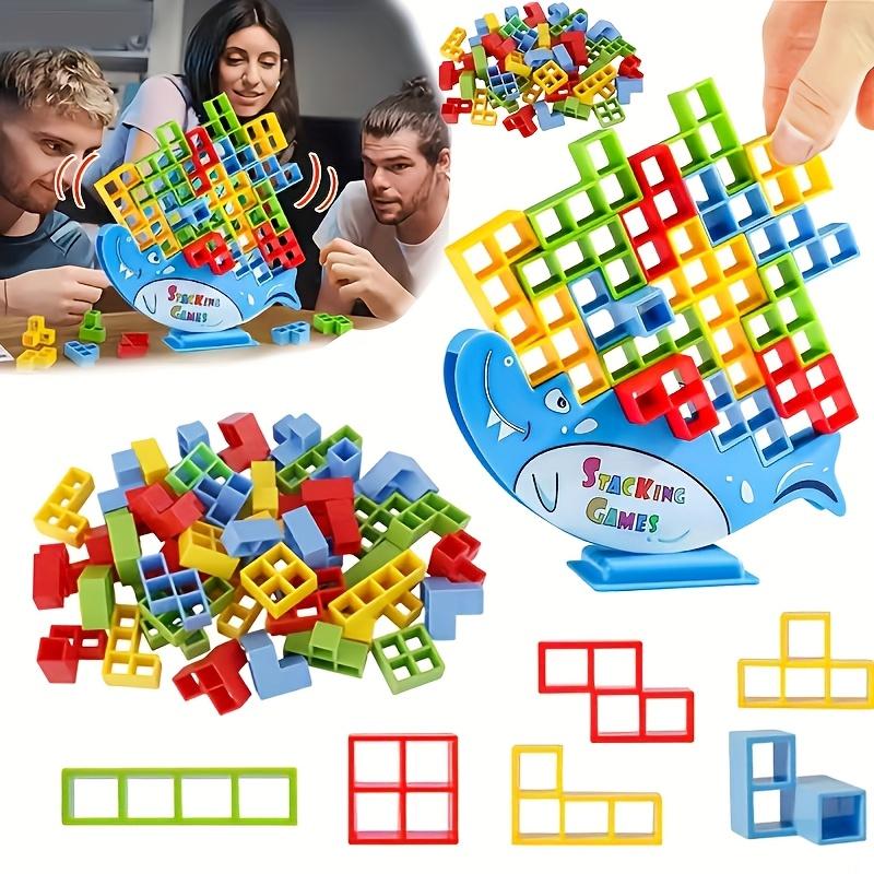 Crocodile Stack & Attack Game Set with 73 Accessories, Stable Base, Competitive Co-Op Stacking Game, Family Fun Game, Family Party, Outdoor Camping, Birthday Party