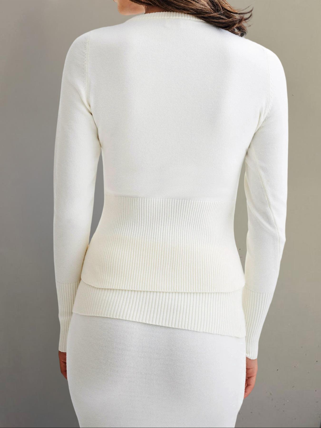 Women's Casual Slim-Fit Long Sleeve Sweater Knitwear, Thin Knitted Cardigan for Fall Season, Daily Wear Fashionable Design