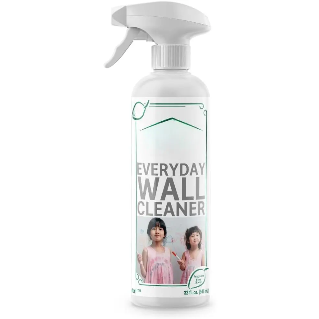 Painted Wall Cleaner Spray, Multipurpose for Walls, Ceilings, and Baseboards, Removes Dirt, Dust, Odor, Stains, Healthier Home 5-Minute CleanWalls 4-in-1, 32 Ounces (Fragrance Free)