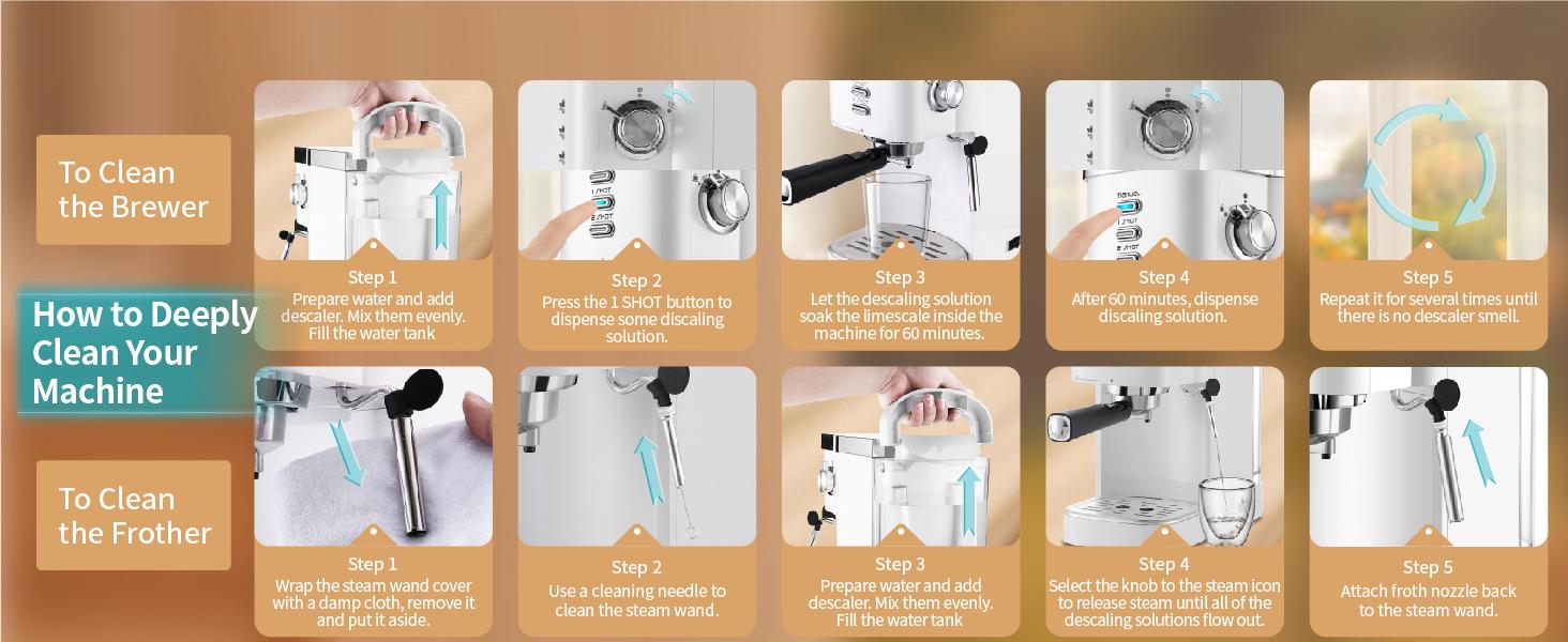 【Springtok】Gevi 20 Bar Espresso Coffee Machine , Automatic Coffee Maker with Milk Frother Steam Wand