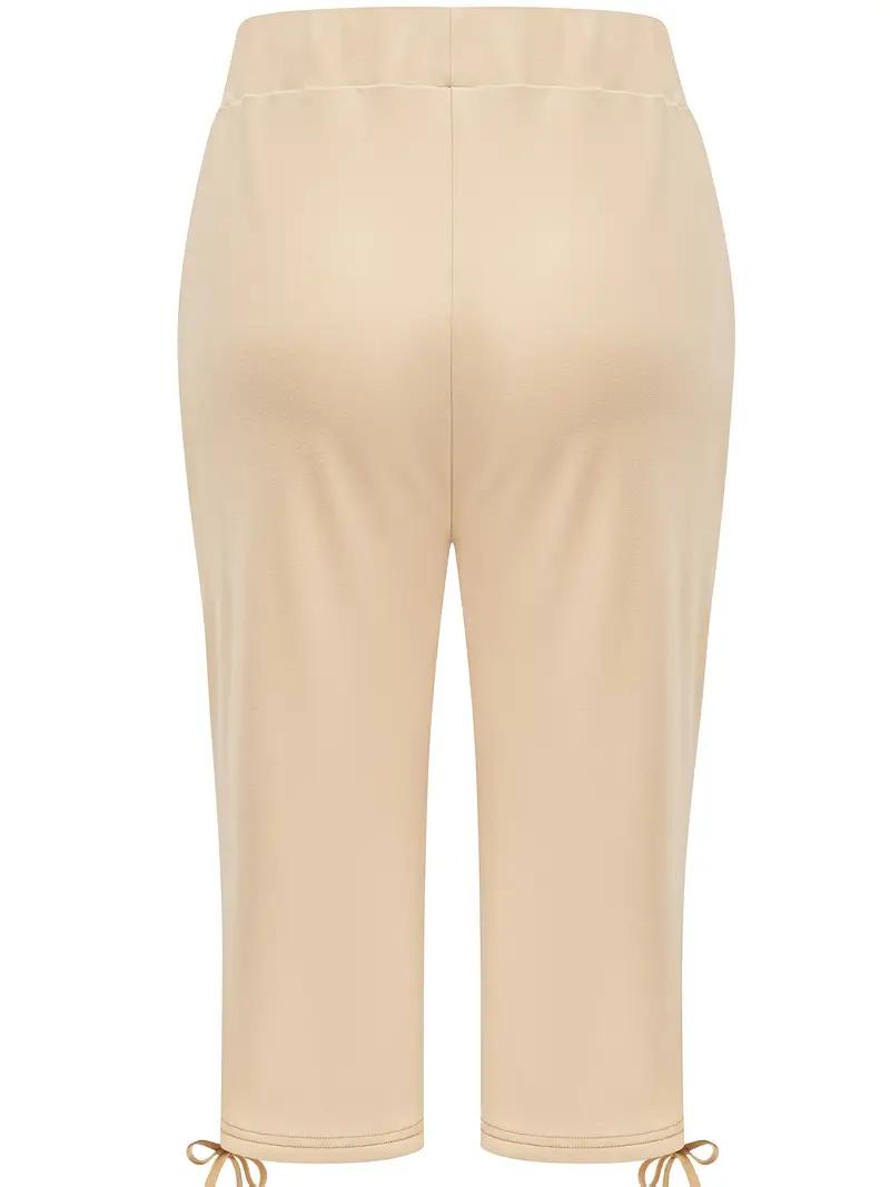 Pack of 2 women’s lightweight capris with drawstring waist — casual long pants, comfortable and stylish, suitable for spring and summer