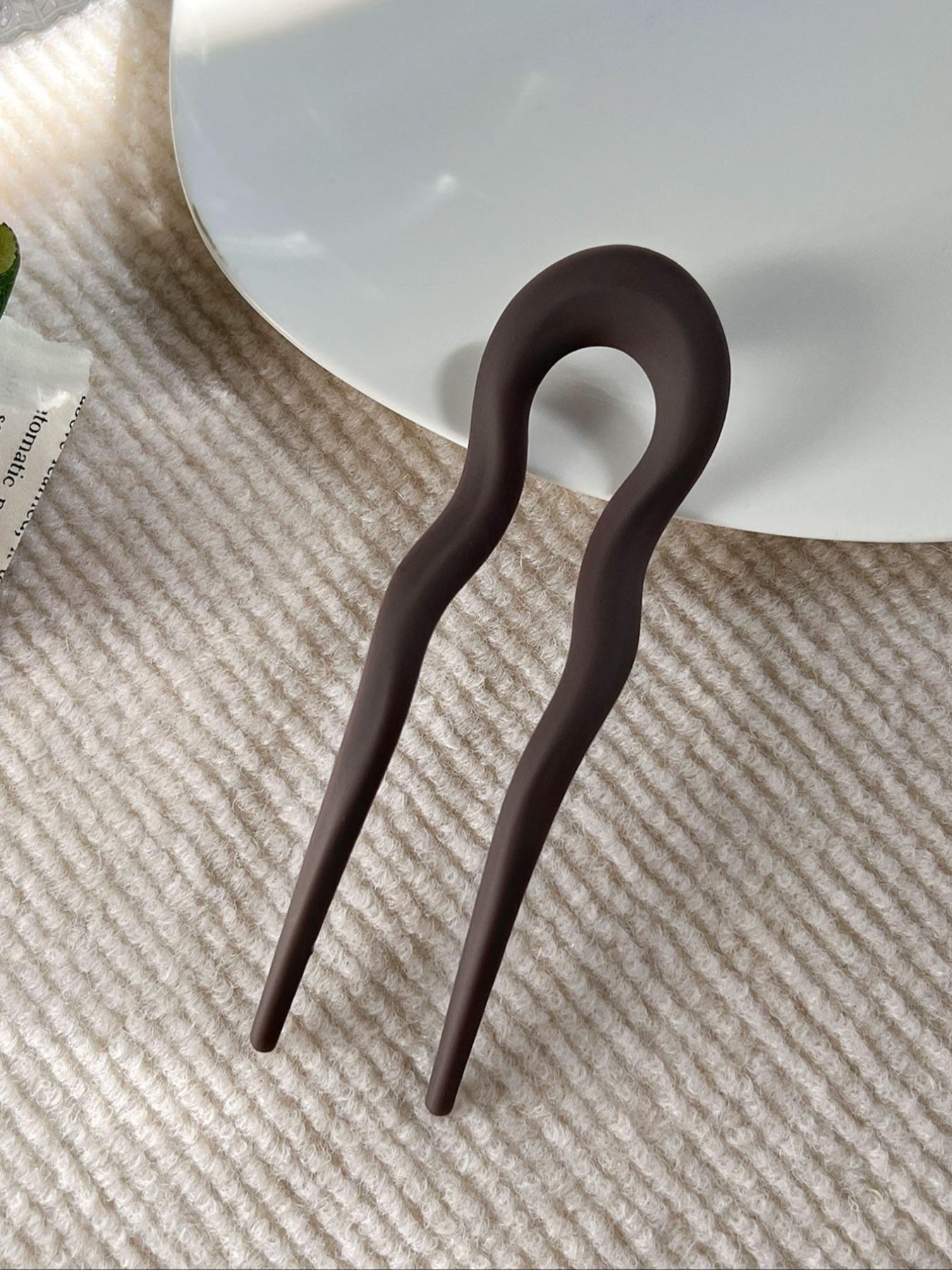 French Twist Spin Hair Forks, U-Shaped Hair Clips, Suitable For Spiral Buns, Tortoiseshell, Fashionable Flexible & Durable Women Hair Accessories