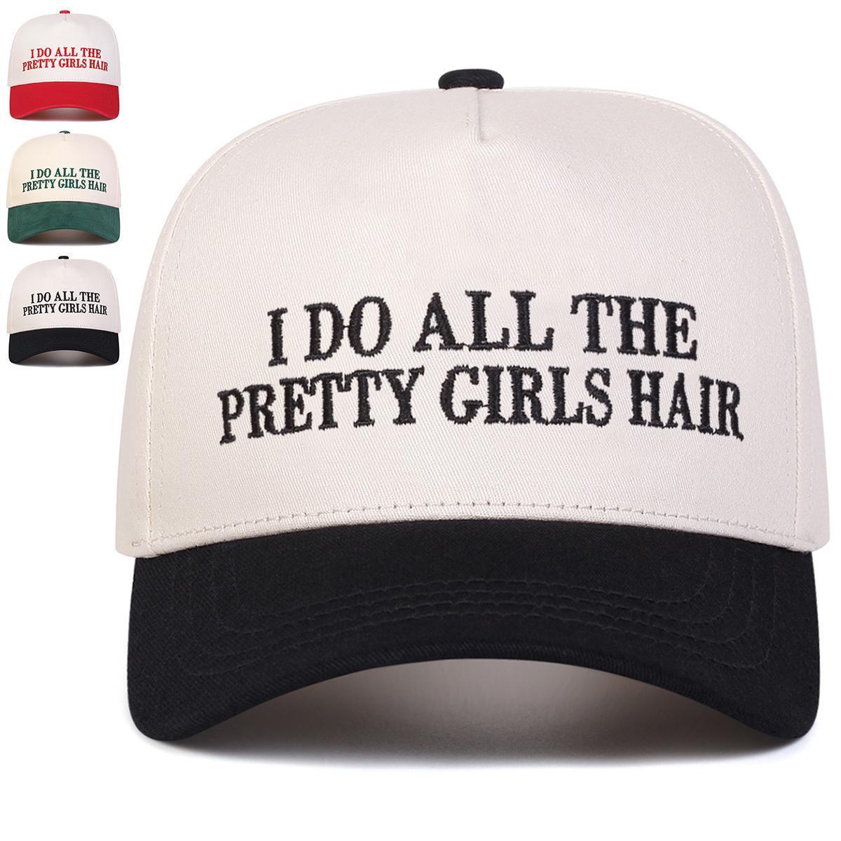 Unisex PRETTY GIRLS HAIR Letter Embroidery Baseball Caps Spring Autumn Outdoor Adjustable Casual Hats Sunscreen Hat Sports Cap