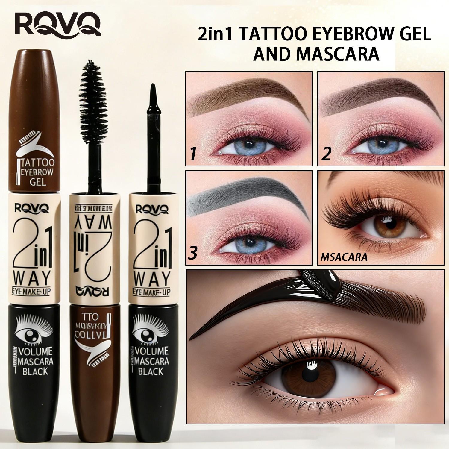2-In-1 Brow and Mascara Balm, Long-Lasting 8h Makeup, Waterproof, Oil-Control, Natural Look, Perfect for Parties and Festivals