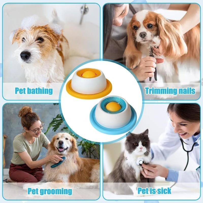 Dog Lick Bowl Slow Feeder Interactive Anxiety Relief Snack Dispenser, Non-Slip Base, Designed for Puppies and Kittens, Promotes Dental Health