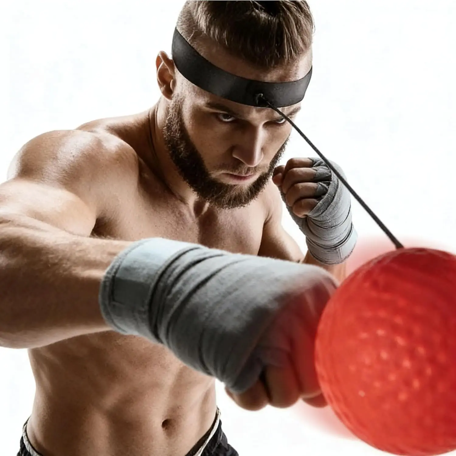 Boxing Reflex Ball Speed Trainer, Boxing Training Gear with 1 Soft Ball, Durable Hooks, Adjustable Elastic Headband, Easy to Carry, Unisex Fit for Combat Sports & Fitness Speed Training