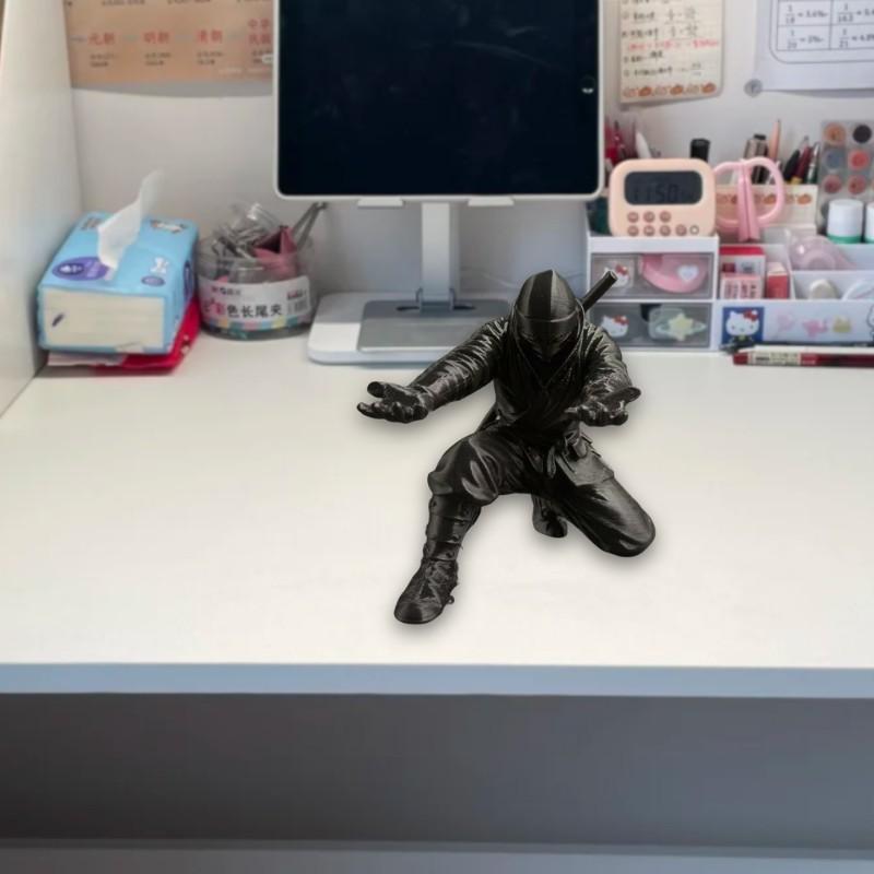 1pc3D Printed Ninja Samurai Pen Holder, Creative Desktop Organizer, Fits Ballpoint Pens & Pencils, Non-Slip Storage, Design, Office Gift