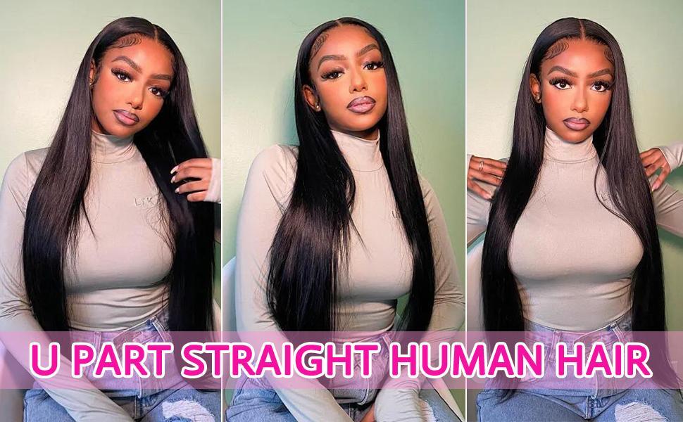 Recool Hair U Part Highlight Balayage/Brown Wig Human Hair Body Wave/Straight Wig 180% Density Colored Wigs for Women Real Scalp Beginner Friendly Elastic Drawstring 100% Human Hair#TikTokShopBlackFriday SpringStatements
