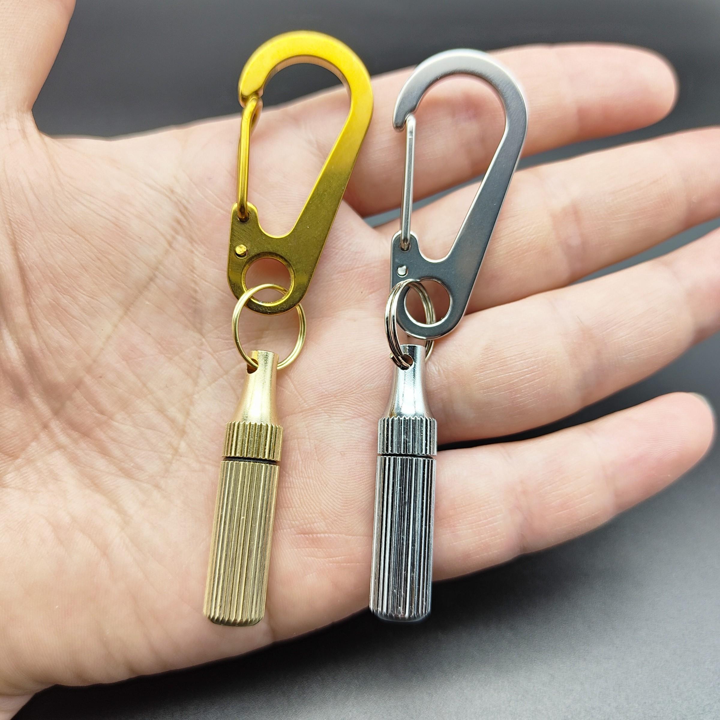 Mini Brass Capsule Knife Sharp Keychain Pendant, Portable Pocket Knife, Small Keyring Hanging Accessory, Multitool Keychain Opener, Ideal for Unboxing Packages, Keychain Attachment