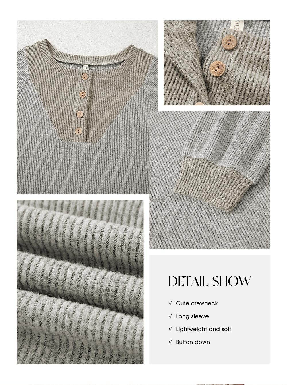 EVALESS Women's Spring Lightweight Puff Long Sleeve Sweatshirt, V Neck Button Up Solid, Casual Basic Pullover Tops, 2026 Fashion Minimalist Outfit SwimWeek