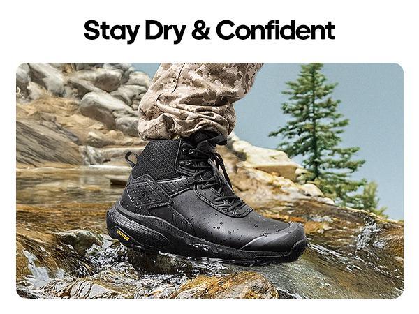 NORTIV 8 [VaporGuard] Men's Waterproof Military Tactical Work Boots Boy Footwear Comfort Men Boots Black Worker Shoe Steel Toe Loafers Workboots non slip work shoes SpringStatements