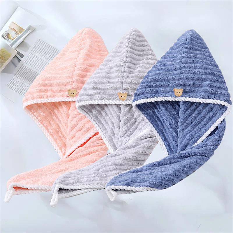 3 Pcs Premium Quick-Drying Microfiber Hair Towel Wrap, Super Absorbent, Soft & Comfortable, Ideal for Frizzy Hair, Lightweight Bathroom & Home Essential