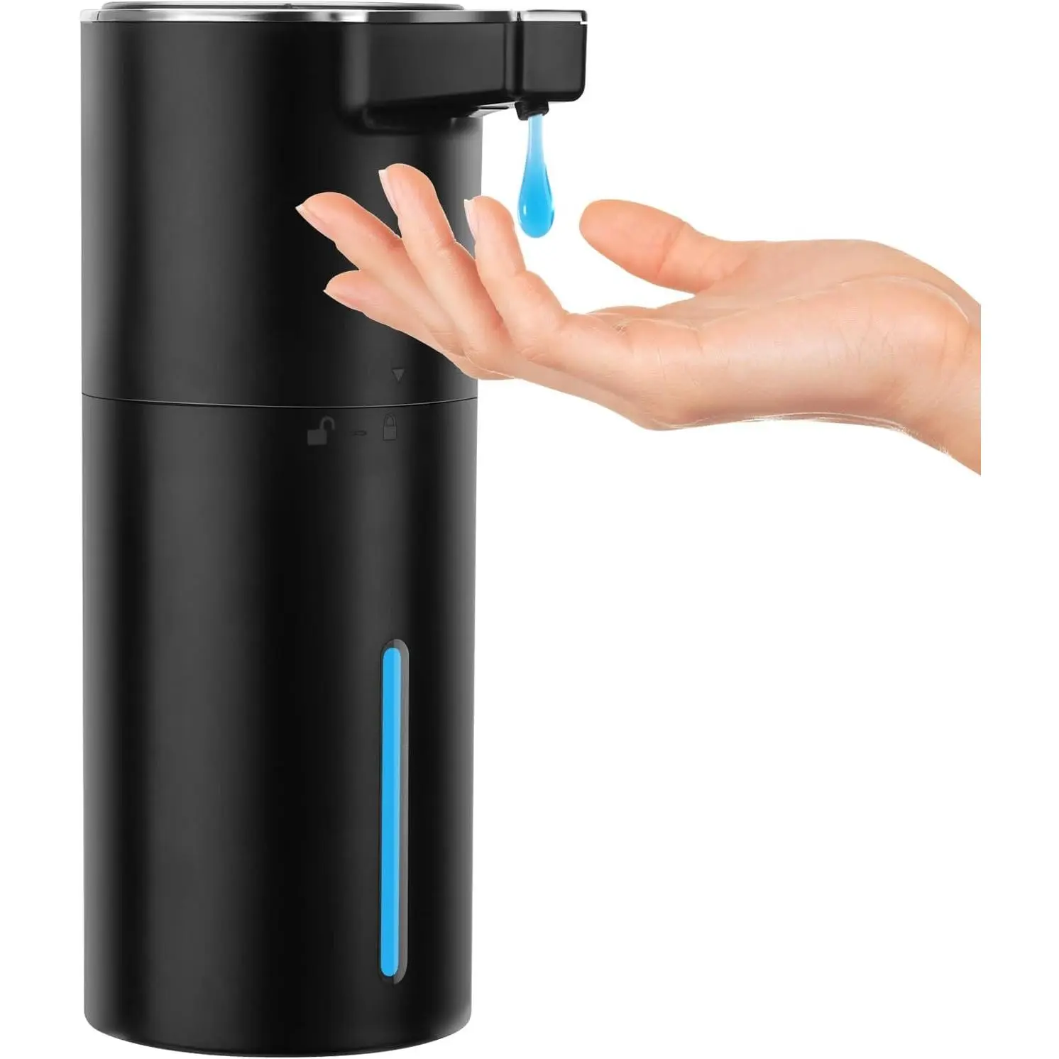 Automatic Soap Dispenser Liquid Touchless: 13.52oz/400ml Wall USB Rechargeable - 4-Level Adjustable Modern Electric Hand Soap Dispenser - Kitchen Bathroom Kids Family Black