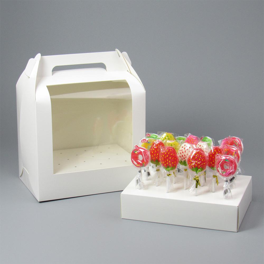 5/1pcs Hand-Carry Windowed Lollipop Gift Boxes, White Paperboard Visible Packaging for Chocolate Strawberry Sweets & Homemade Presents.needoh.paper plates