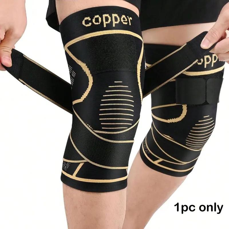 Copper Knee Brace with Strap, Compression Sleeve for Knee Support & Stability, Modern Design Durable Nylon-Blend Knee Compression Wrap, Sports Knee Brace, Knee Supporter, Patellar Knee Brace, Knee Saver, Knee Wraps, Knee Stabilizer, Knee Brace Stabilizers