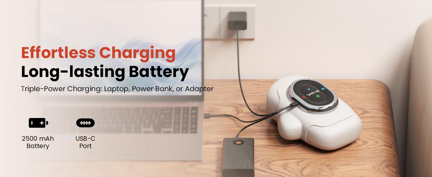 【Bob and Brad H50 Cordless Hand Massager】 with Heat Compression Portable for Arthritis and Carpal Tunnel, Pain Relief,Idea Gift