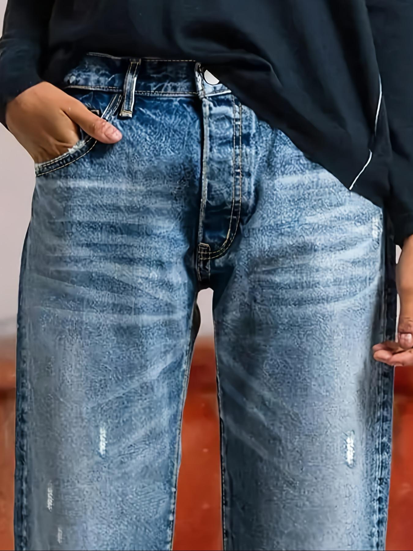 Women's Loose-Fit Denim Jeans, Casual Straight Leg Pants, All-Season Wearable, Bottoms Perfect for Dating & Outdoor Activities