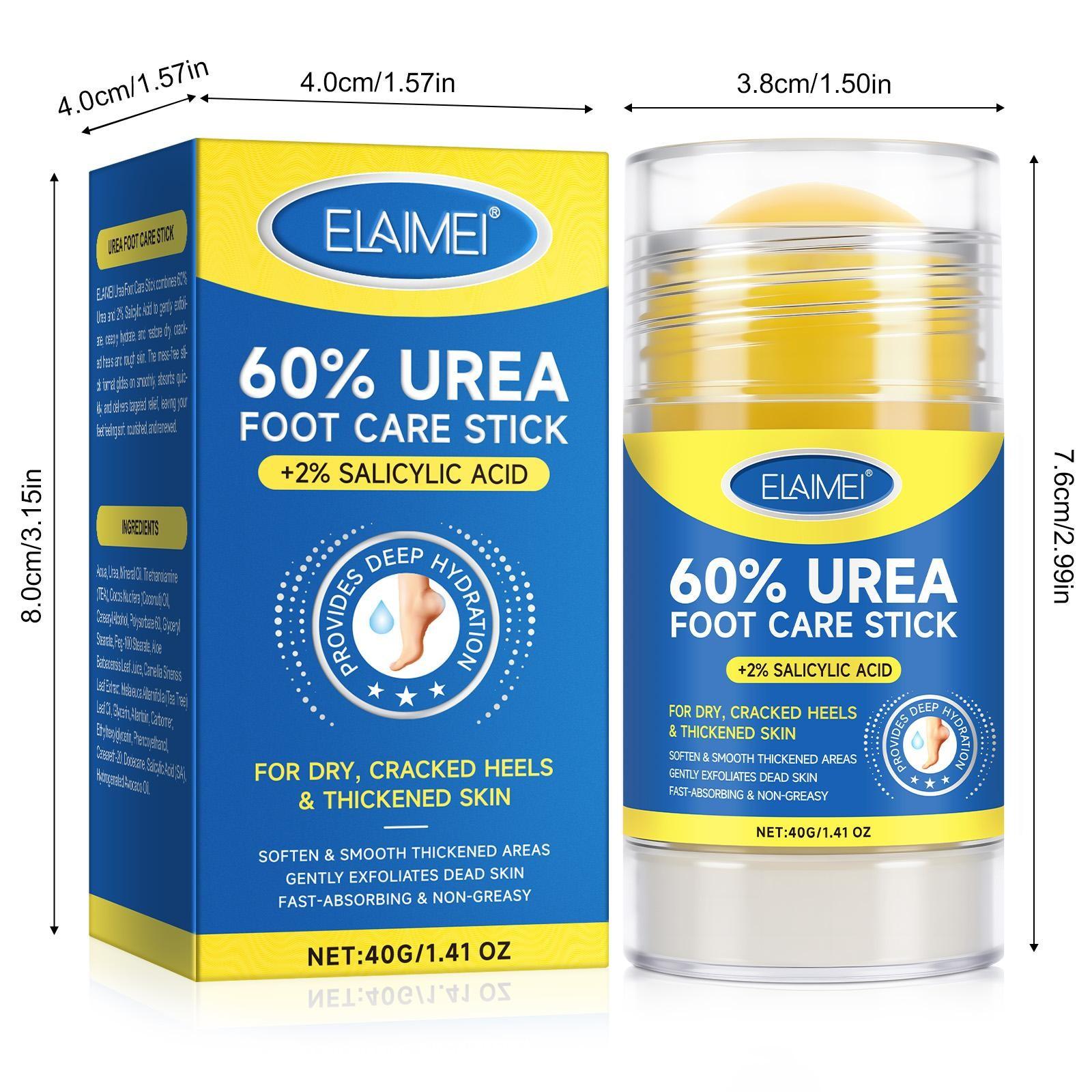 ELAIMEI Urea Care Stick, Hand and Foot Cream, Anti-Cracking Foot Cream, Moisturizing, Anti-Cracking, Softening and Nourishing Cream, suitable for dry, cracked feet, removes dead skin, and moisturizes dry skin