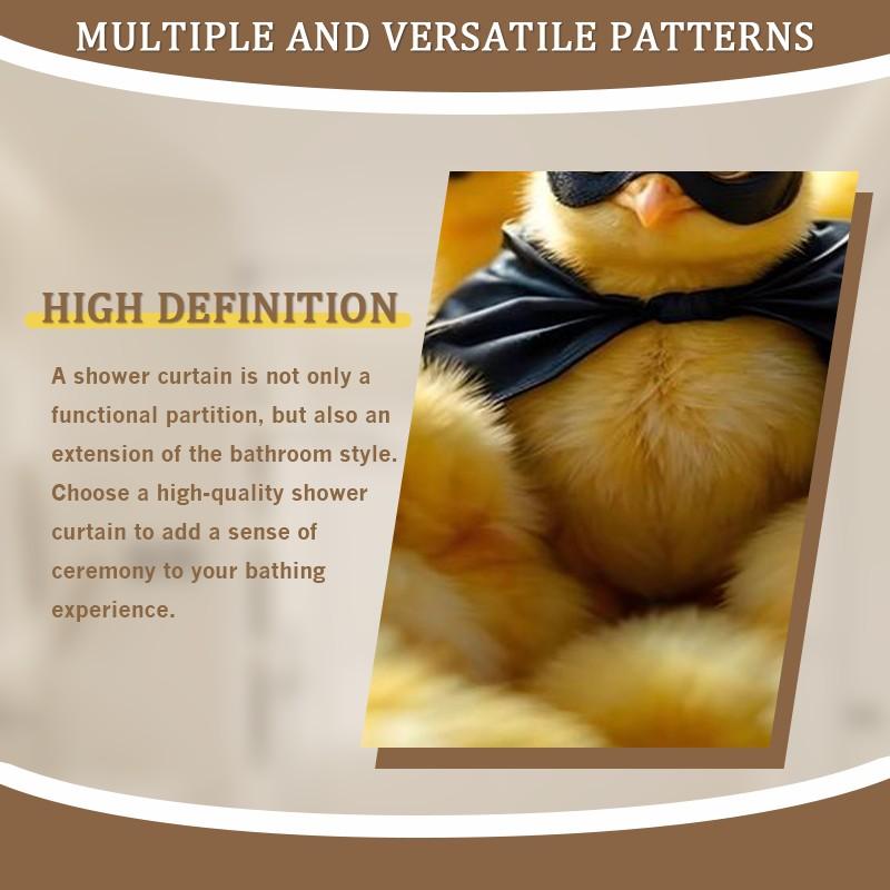 1pc Funny Cartoon Chicken Batman Printed Shower Curtains with Plastic Hooks Shower Curtain for Bathtub Bathroom, Suitable for Home and Hotel Machine Washable Bathroom Decor as Best Gifts for Birthday and Christmas