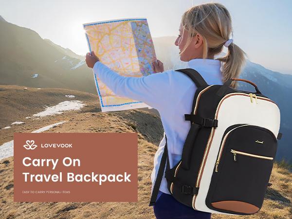 LOVEVOOK Travel Backpack for Women & Men as Personal Item Flight Approved,Large Capacity Carry on Backpack with 3 Packing Cubes and Laptop Compartment,Weekender Bag for Hiking,Overnight,TikTokShopSpringStatements