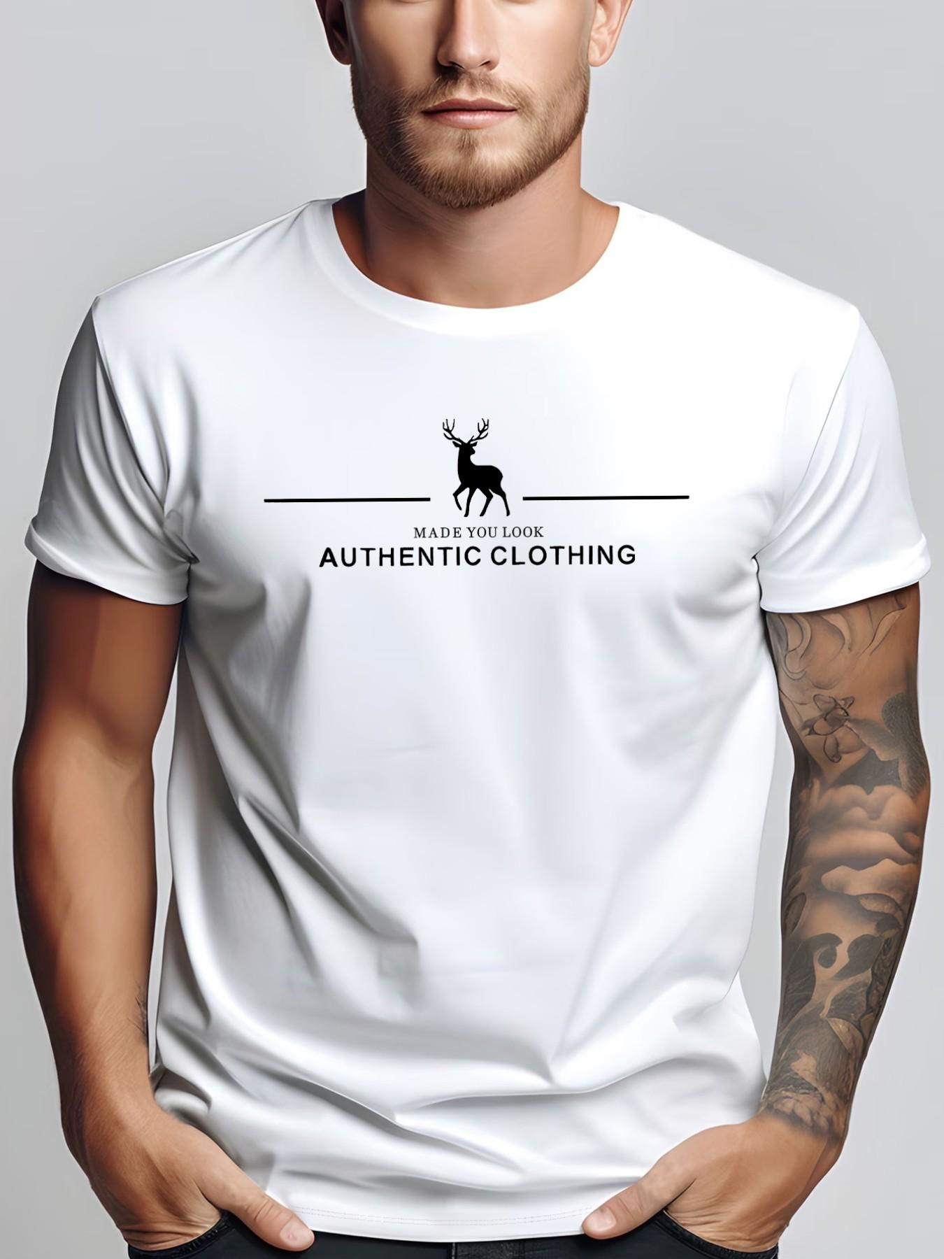 Men's Summer Micro-Stretch Comfort Round Neck Printed T-Shirt, Fashionable Trendy Wear, Best Choice for Men, Casual Stylish Tee