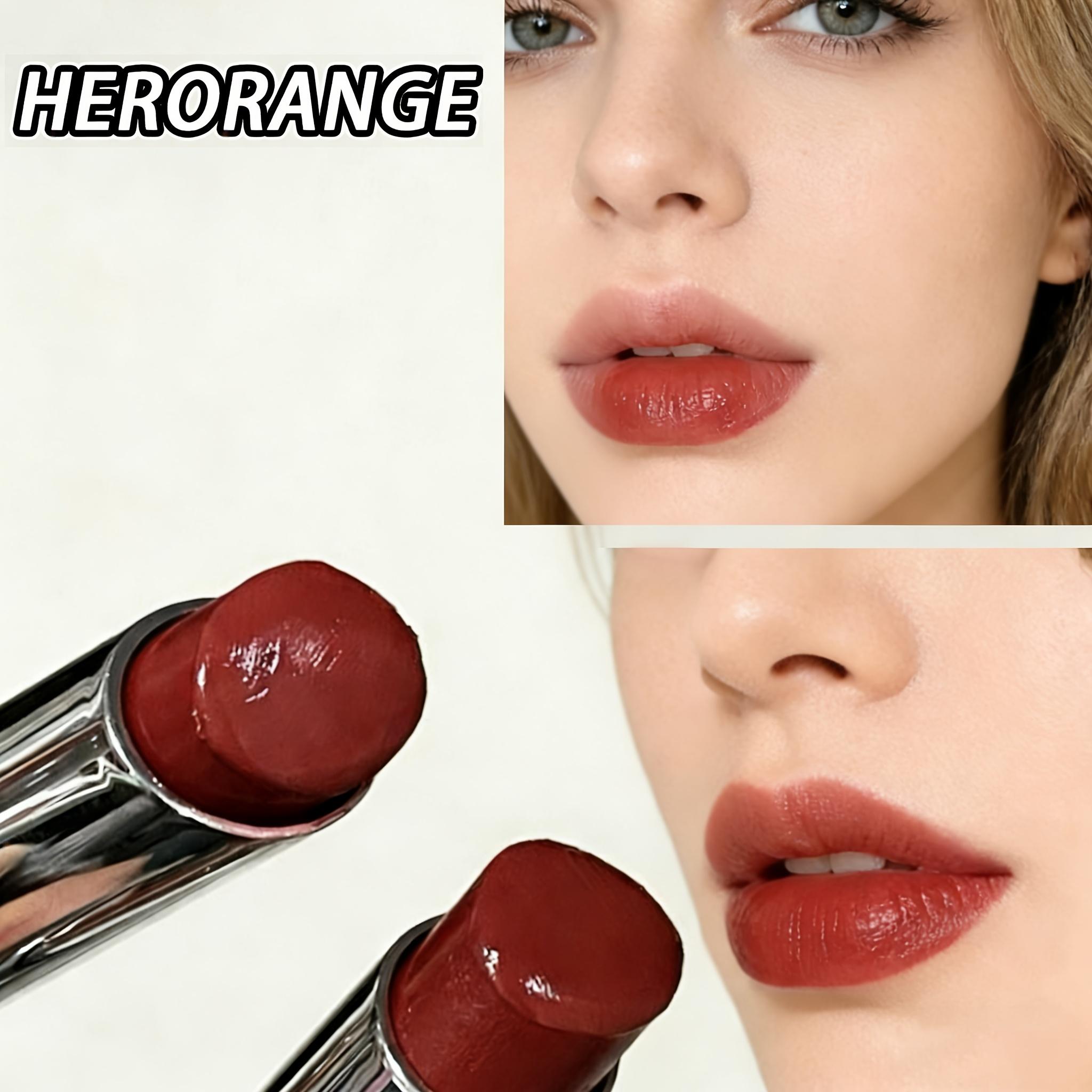 [Moisturizing Tinted Lip Balm] HERORANGE New Mirror-Finish Moisturizing Plumping Tinted Lip Balm, Hydrating Daily Lipstick with a Watery Glow, Cinnamon Milk Pudding Lip Balm, Fade-Resistant, Smudge-Proof, Long-Lasting Hydration, Glossy Solid Lip Gloss, Mo