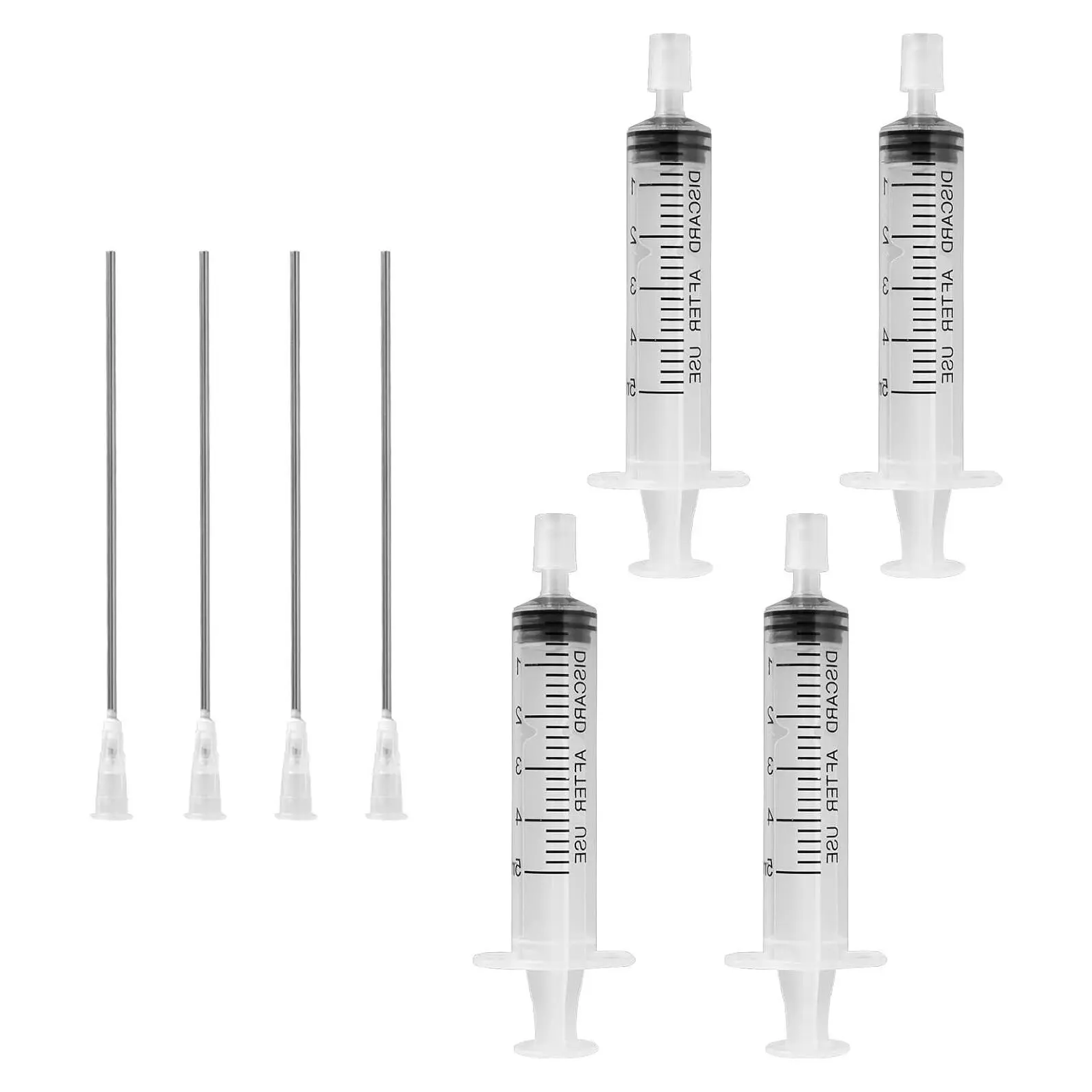 4 Pack 5ml Plastic Perfume Syringe Extractor Decanter Kit with Blunt Stainless Needle Tip for Perfume Ink Pen Printer Filling Refillable Liquid Dispensing and MeasuringGift