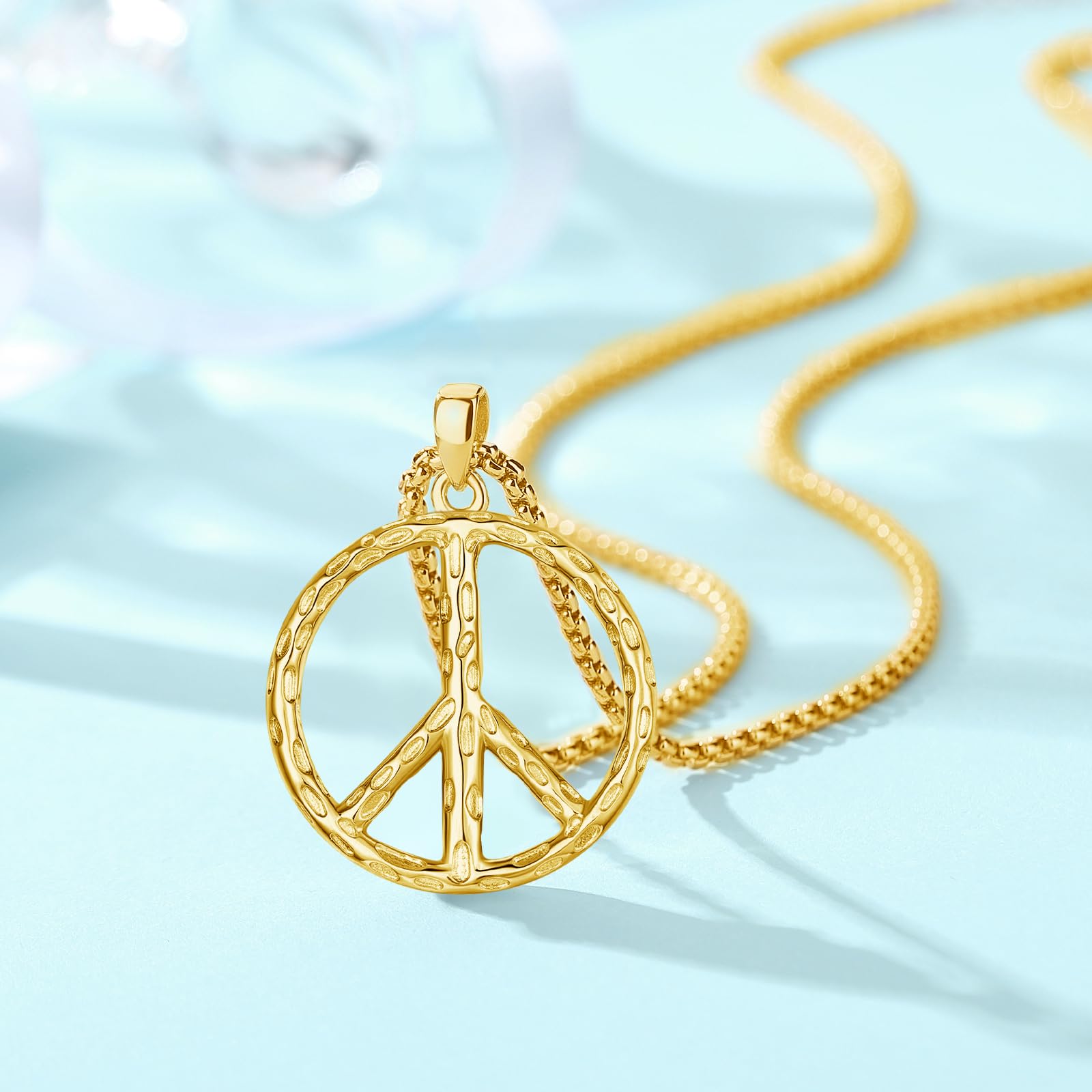 Thanches 925 Sterling Silver Peace Sign Necklace for Men Women Hippie Peace Pendant Jewelry, Perfect for Parties, Birthdays, Graduations Unleash