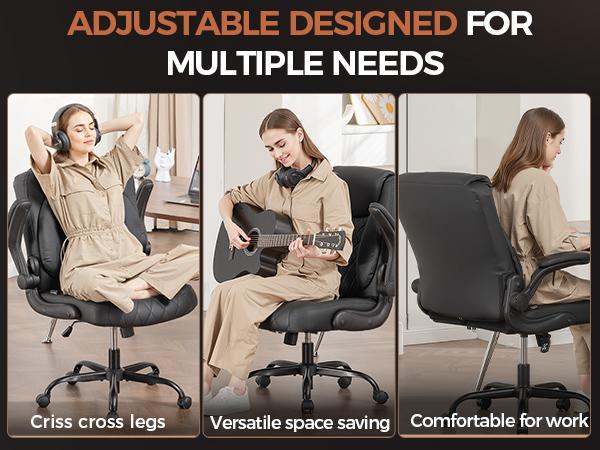 COMHOMA Leather Office Chair Ergonomic Computer Gaming Chair with Comfy Back Support, Executive Mid-Back,Small Gmaing Chair with Adjustable Armrests, for Short People Use, Rolling Swivel for Adults COMHOMA Leather Office Chair Ergonomic Computer Gaming Chair with Comfy Back Support, Executive Mid-Back,Small Gmaing Chair with Adjustable Armrests, for Short People Use, Rolling Swivel for Adults