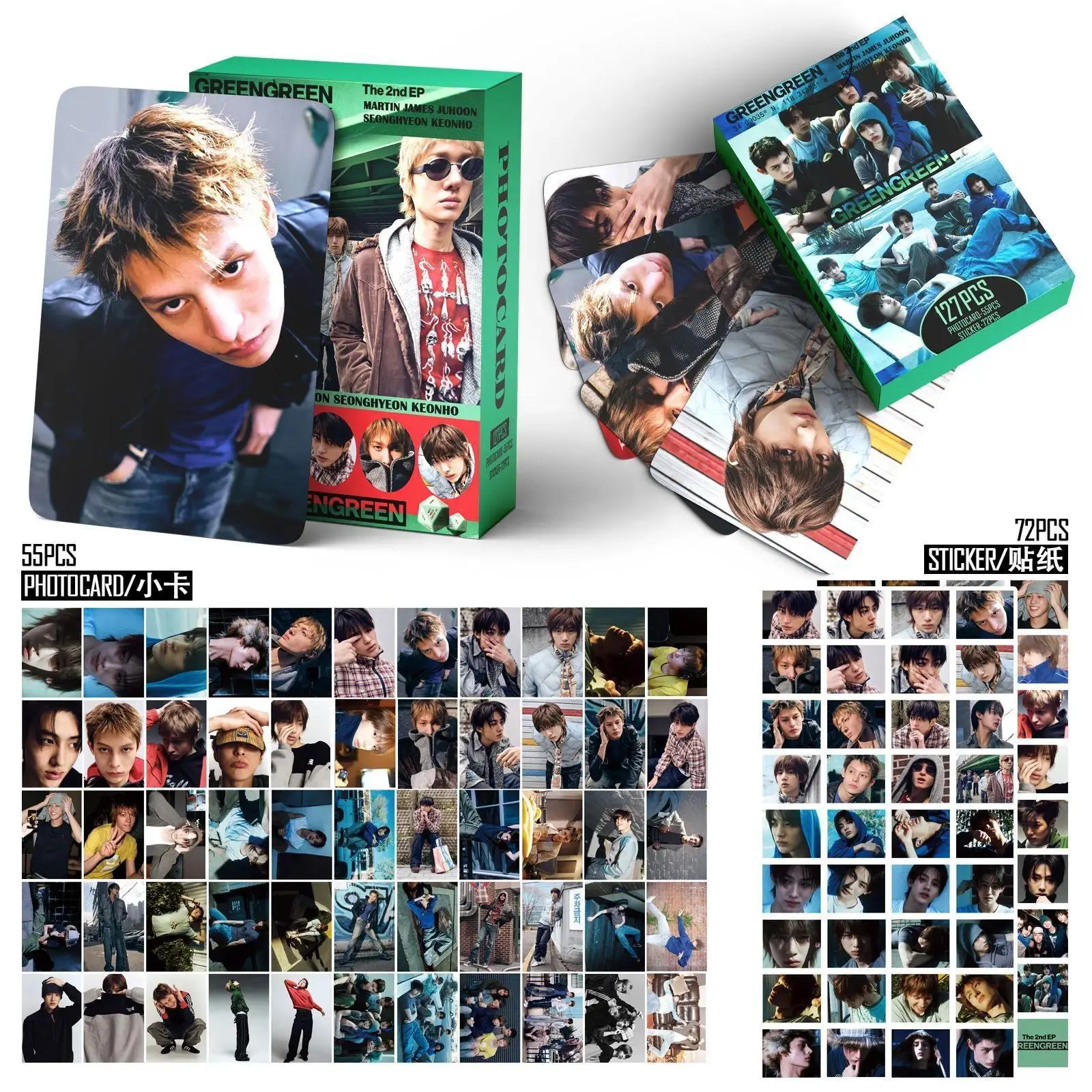 127pcs CORTIS GREENGREEN REDRED Photocards Stickers MARTIN JUHOON Kpop Merch Lomo Cards Set