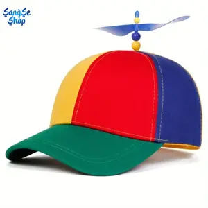 SummerWins Unisex Propeller Baseball Caps with Free Storage Bag, Adjustable Dad Hats with Cute Propeller Design, Lightweight Sunscreen Casual Headwear for Travel, Beach, Outdoor Sports & Daily Wear