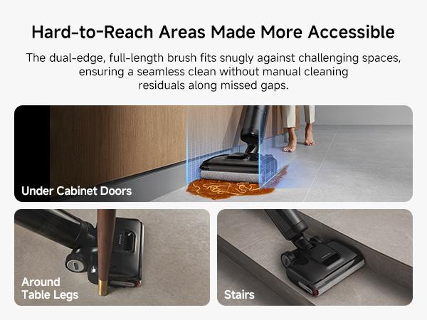 DREAME H12 Pro FlexReach Vacuum Mop, Wet Dry Vacuum Cleaner, 0 Tangle Cordless Vacuum Mop All-in-One for Hard Floors, 180° Lie-Flat Floor Cleaner Machine with 194°F Hot Self-Cleaning, 50Mins Runtime