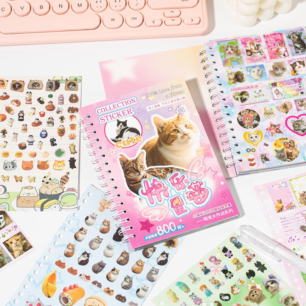 3 Styles Cute Pet Sticker Book – 30 Sheets, 800 Pcs Stickers per Style, Cat & Dog Aesthetic Stickers for Scrapbooking, Journaling, DIY Crafts, Kawaii Planner Stickers Tiktokshopstockup