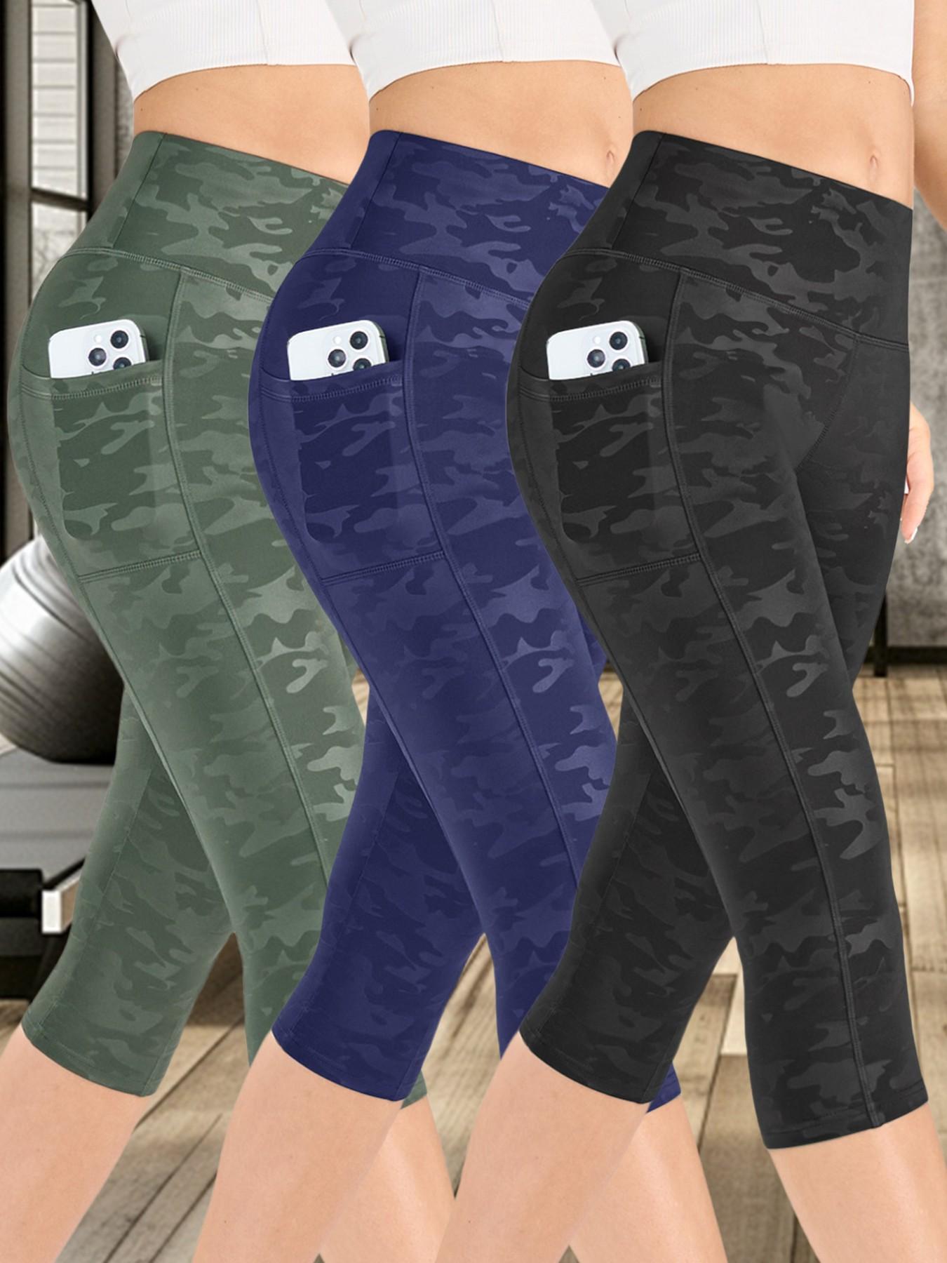 Women's Camo Print High Waist Stretchy Sports Leggings, Breathable Comfortable Skinny Pants, High Stretch Yoga Leggings, Workout Legging Capris, Ladies Sportswear for Indoor Outdoor Wear