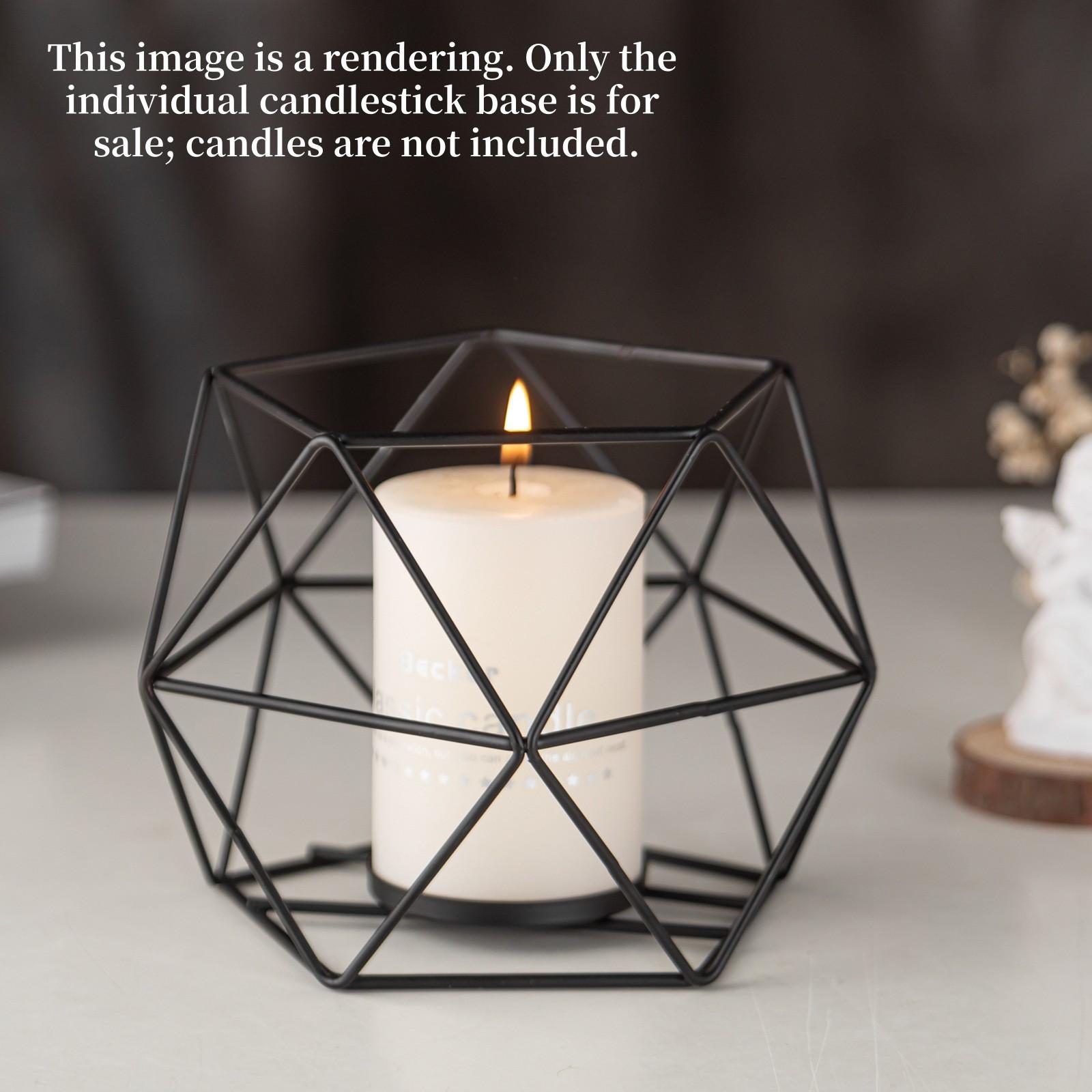Creative Geometric Candlestick Base, Iron Art Material, Aromatherapy Candle Base, Decorative Candlestick Ornament for Table, Bar & Restaurant, Home Decoration