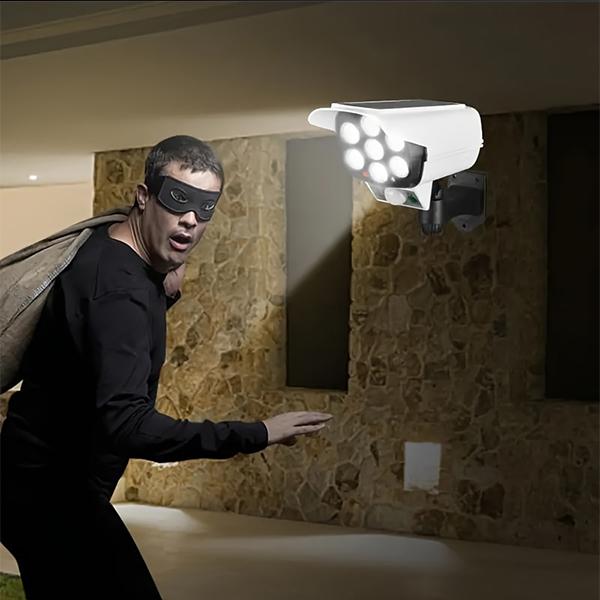 1:1 Fake Security Camera Light ️ Solar Powered | Motion Sensor & Remote Control | IP65 Waterproof | LED Deterrent Light for Home/Garden Durable Plastic Rechargeable