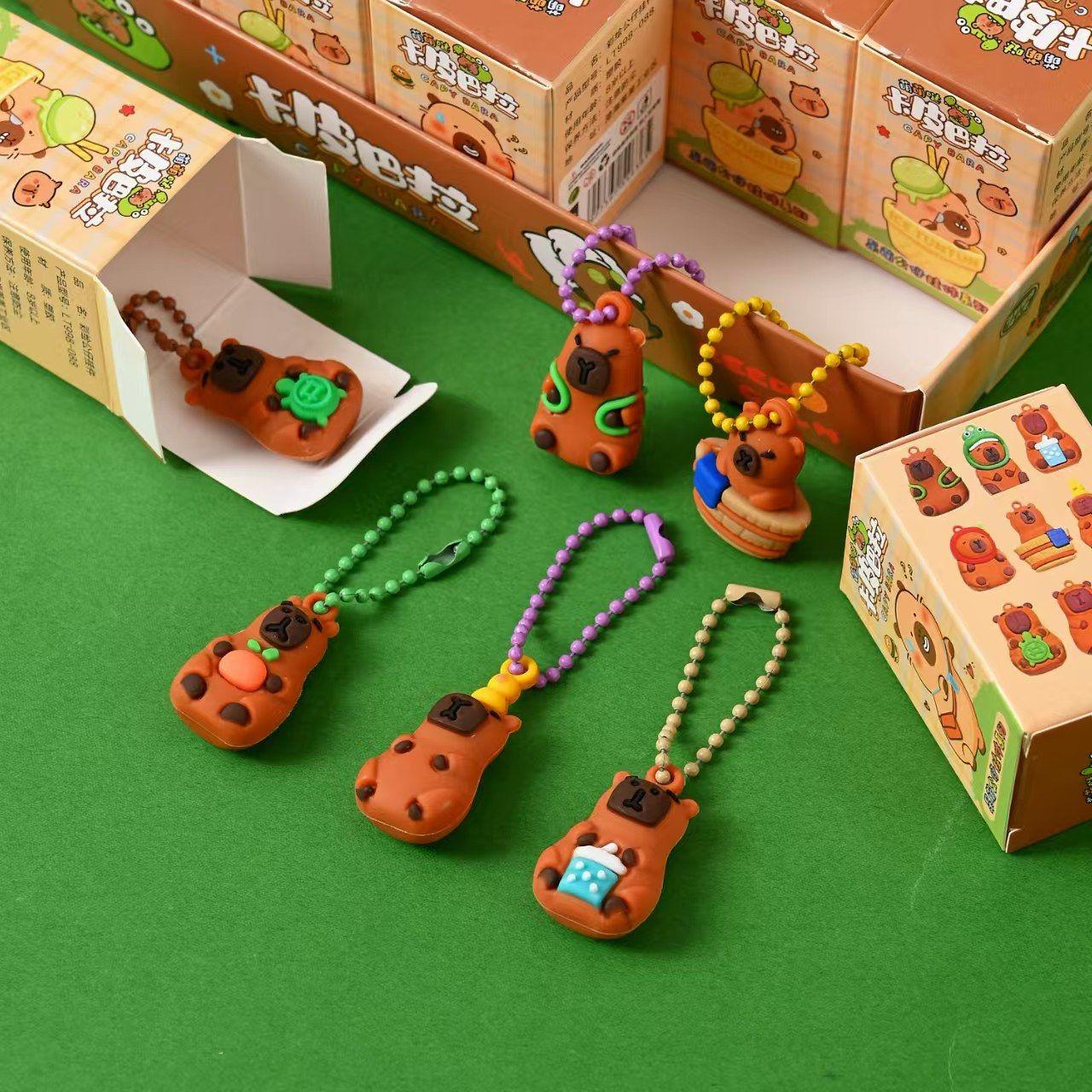24-Piece Capybara Blind Box Gift Set, Surprise Party Gifts with Random Keychain Collectibles and Pendants, Versatile Bag Hooks, Perfect for Festival
