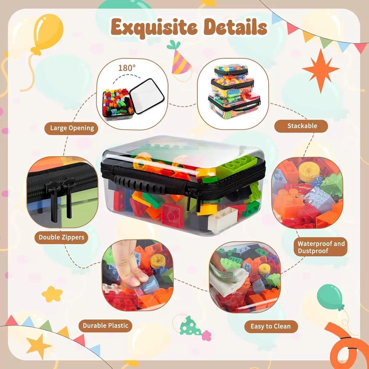 Clear Hard Shell Zipper Storage Box Set, 1/2/3 Counts/Set Large Capacity, Portable Storage Organizer, Home Organizer Storage, for Skincare, Makeup Clothes, Multiple colors available