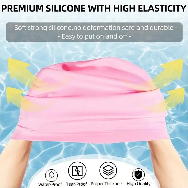 Extra Large Braided Hair Silicone Swim Cap, Waterproof, Keeps Hair Dry, Suitable for Adults and Teens, Easy to Wear, Swimming Hat
