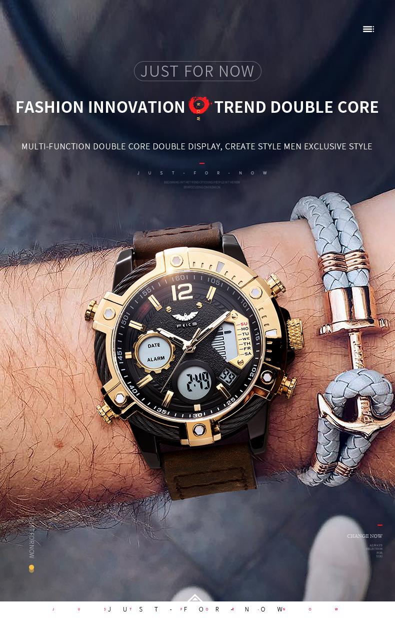 FEICE Genuine Luxury Men's Large Round Face Quartz Watch Set, 2026 New Multifunctional Luminescent Waterproof Steel Belt Timepiece with Modern Retro Design, Suitable for Daily/Formal Occasions FEICE Genuine Luxury Men's Large Round Face Quartz Watch Set, 2026 New Multifunctional Luminescent Waterproof Steel Belt Timepiece with Modern Retro Design, Suitable for Daily/Formal Occasions