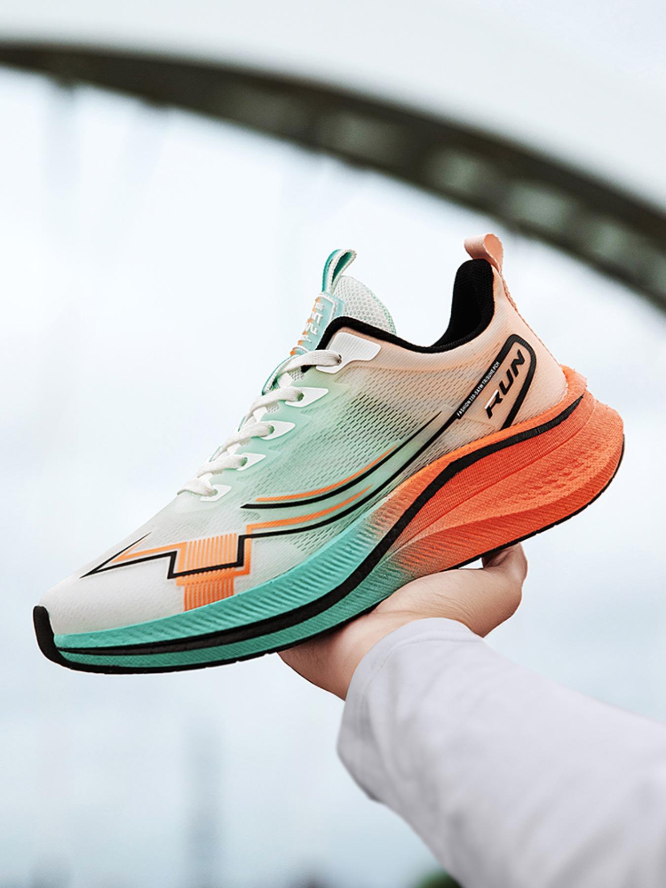 Men's Colorblock Lace Up Low Top Sneakers, Casual Breathable Comfortable Sports Running Shoes, Male All-match Round Toe Shoes for Daily Wear, Closed, Casual Running Footwear
