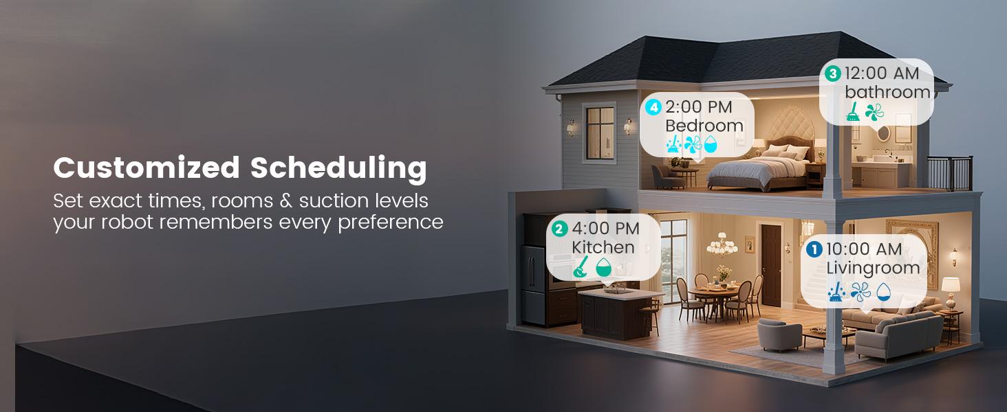 AIRROBO L60+ Self-Empty Robot Vacuum and Mop Cleaner with Ultrasonic Carpet Detection,6000Pa Suction,Laser Obstacle Avoidance,240min Long Runtime