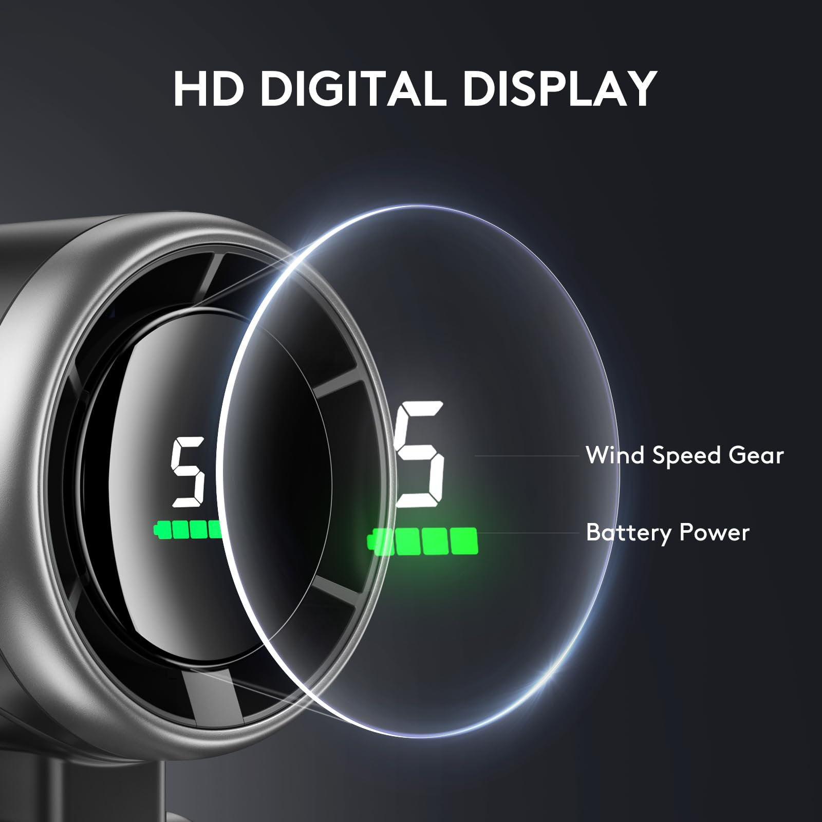 Turbo Mini Portable Fan, 10000mAh Rechargeable Battery Operated with LED Display, 180 Foldable 3 in 1 Personal Small Fan with 5 Speeds for Travel/Outdoor/Home