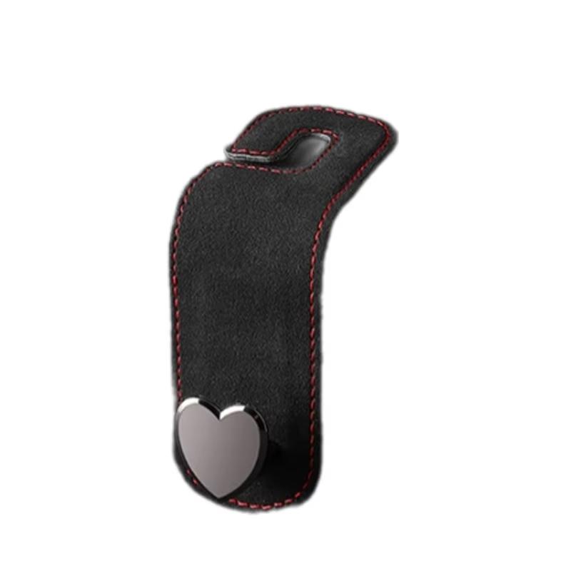 Heart Shape Metal Car Seat Headrest Hooks 2 in 1 Leather Car Seat Back Hook Purse and Bag Backpack Double Hook Car Seat Hanger Backseat Hanging Organizer Car Storage Organizer
