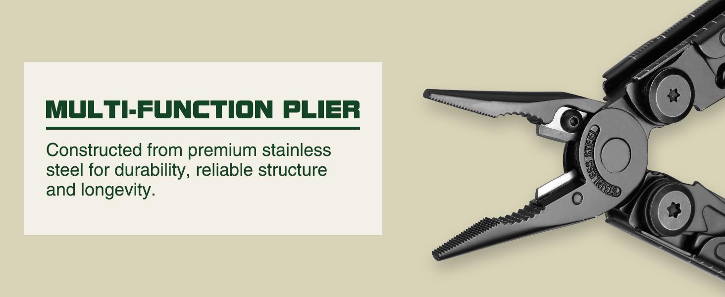 #JumpstartSale MOSSY OAK Multitool, 19-in-1 Stainless Steel Multi Tool Pliers, Self-locking EDC Gear with Sheath for Outdoor, Survival, Camping, Hiking