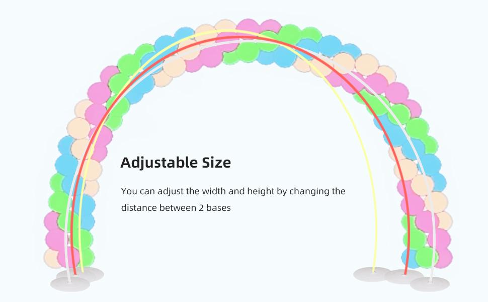 10x9 ft Adjustable Frame Balloon Arch Kit with Glass Base, Outdoor Festive Party Decor for Birthdays, Graduation, Wedding, Baby Shower (White), Outdoors